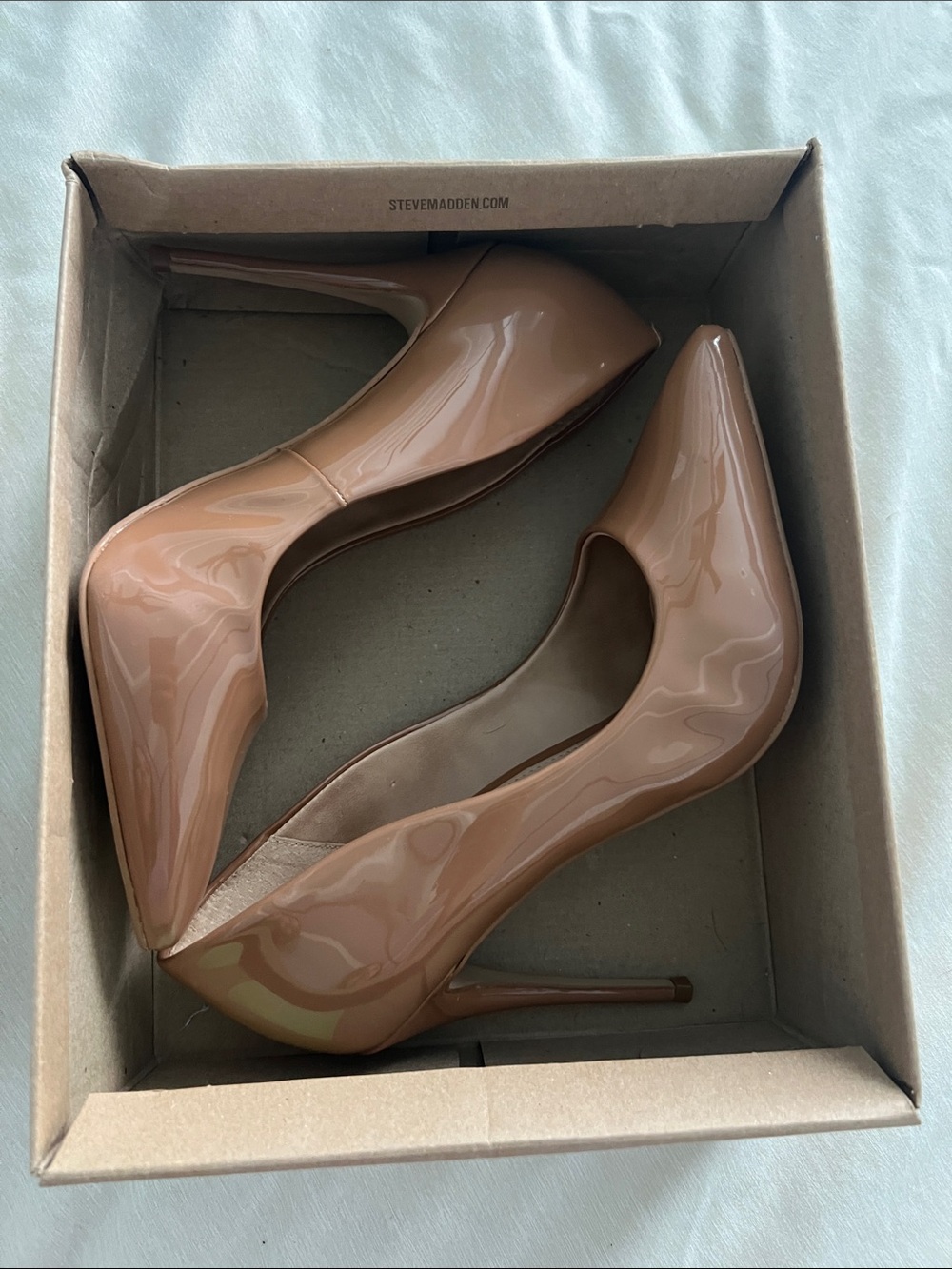 Steve Madden Heel Daisie Camel Pat - Picture 5 of 5